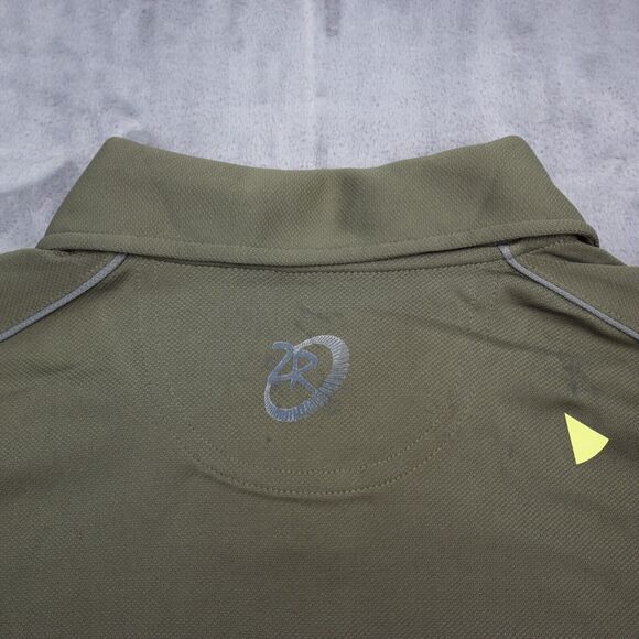 Zero Restriction Shirt Mens L Green Short Sleeve Chest Button Collared Top - Picture 6 of 16